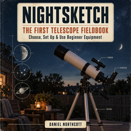 NIGHTSKETCH digital cover for The First Telescope Fieldbook.