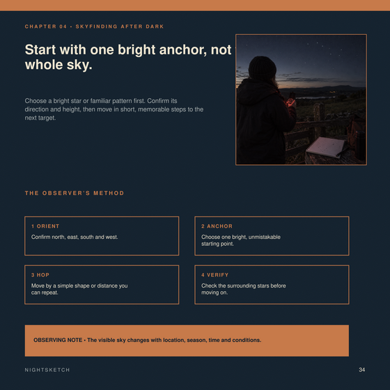 Sample page from Skyfinding After Dark.